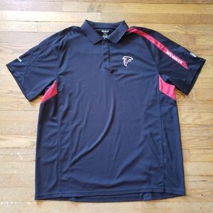 Vintage Black Red Reebok ATL NFL Falcons athletic collar XXL short sleeve Shirt